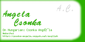 angela csonka business card